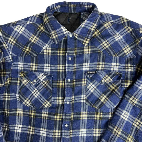 Dickies Quilted Flannel Shacket Blue Plaid 2XLT Tall Heavyweight Workwear - Picture 5 of 8